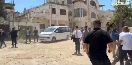 Momento del ataque del ejército de Israel contra la delegación diplomática