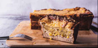 Budín de maíz y puerro con pan integral