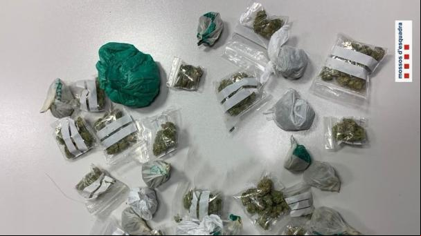 Detenido por escapar de un control policial en Roda de Ter y lanzar 28 bolsitas de marihuana por la ventanilla del coche
