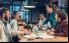 Group of people on a business meeting late in the evening