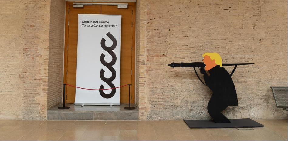 La ilustración crítica sobre Donald Trump se cita en el Centre del Carme de València