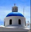 El simbólico azul y blanco de Santorini