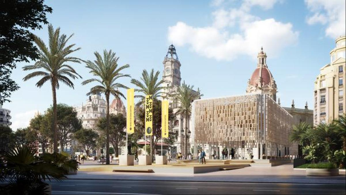 Àgora València, el pabellón desmontable de vareta con techo de cerámica por ser capital del diseño