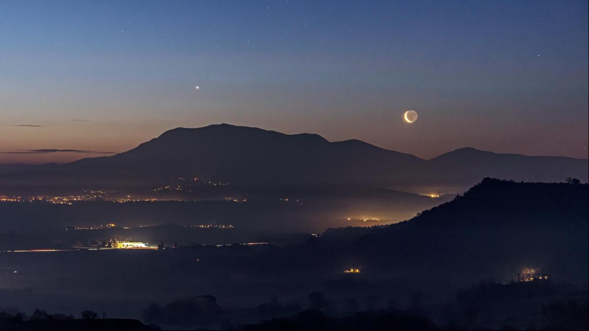 La conjunción de la Luna menguante con Venus