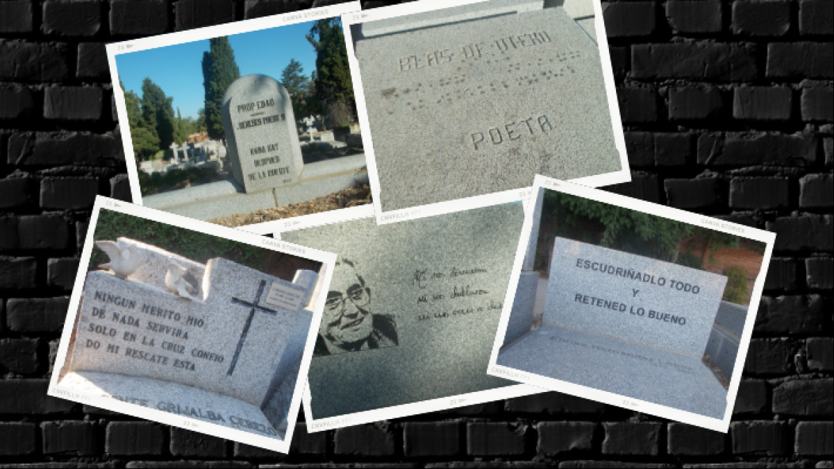 Epitafios curiosos del cementerio civil de la Almudena, en imágenes