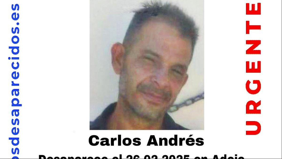 Activada una alerta para encontrar a Carlos Andrés, un hombre de 45 años desaparecido en Tenerife