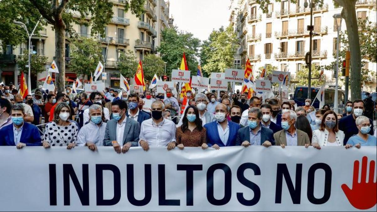 La protesta contra los indultos en Barcelona no supera las bajas expectativas de asistencia