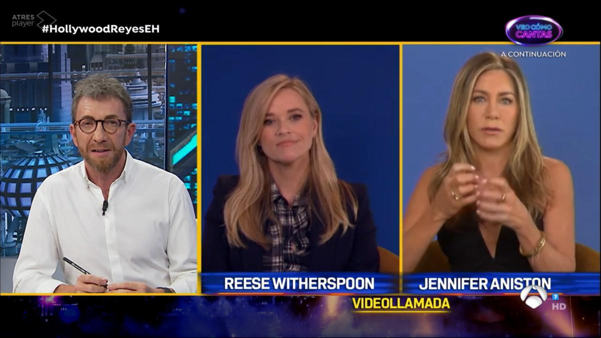 Jennifer Aniston y Reese Whiterspoon, estrellas grabadas y por videollamada, de El hormiguero