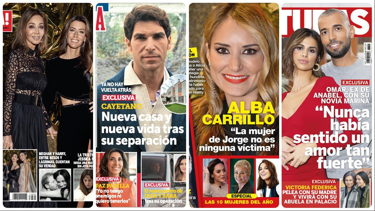 Isabel Preysler, Cayetano Rivera, Alba Carrillo y Omar Sánchez protagonizan las portadas