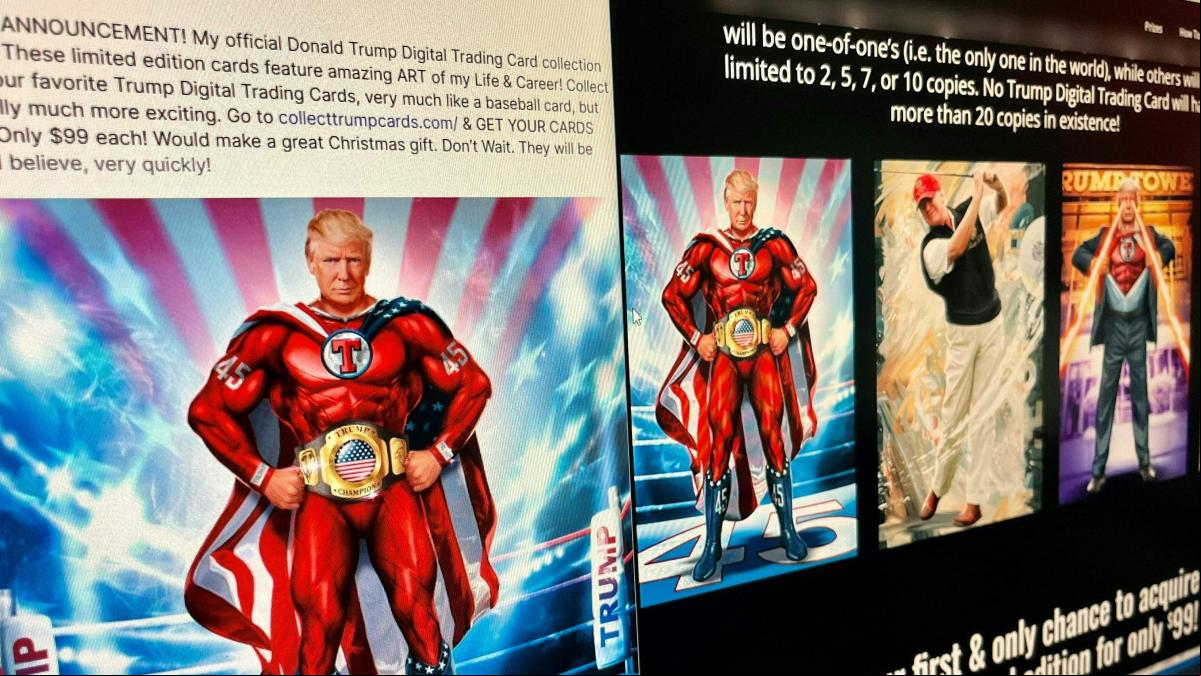 Trump cosecha burlas al vender cromos digitales en los que aparece como superhéroe de tebeo