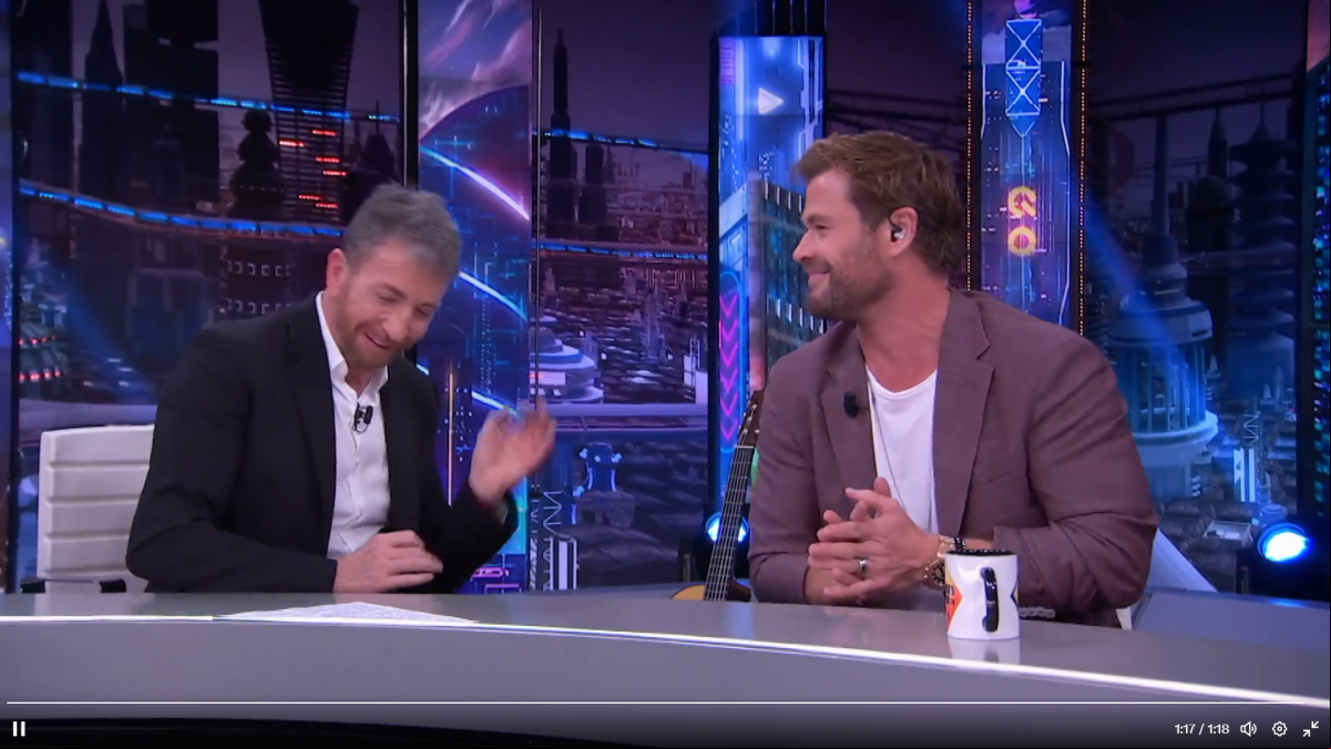 Estuve dos semanas sin poder andar: Chris Hemsworth desvela en El Hormiguero la lesión que sufrió por culpa de su hija pequeña