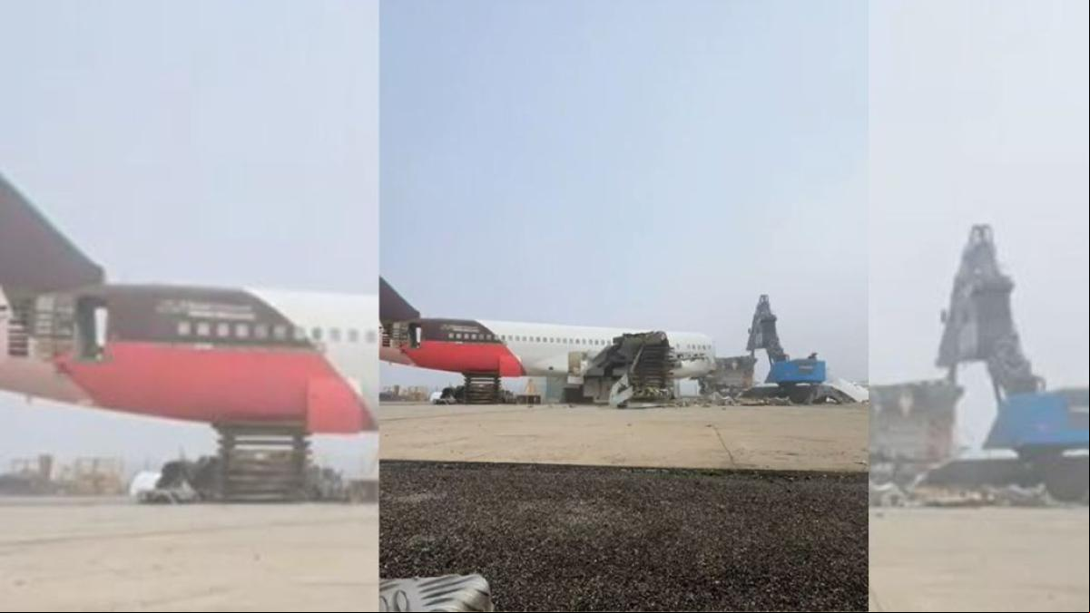 La destrucción de un Boeing 757 en el aeropuerto de Lleida-Alguaire: así mueren los aviones