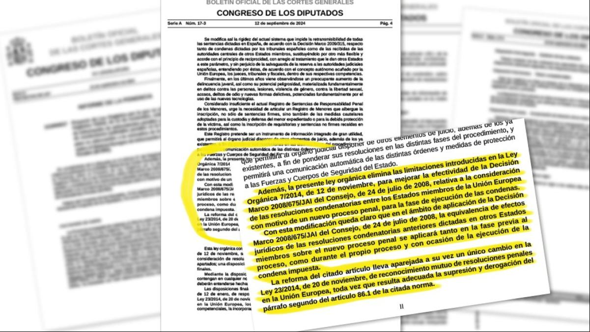 El informe que desbarata las críticas del PP sobre la convalidación de penas: 10 páginas y con negritas