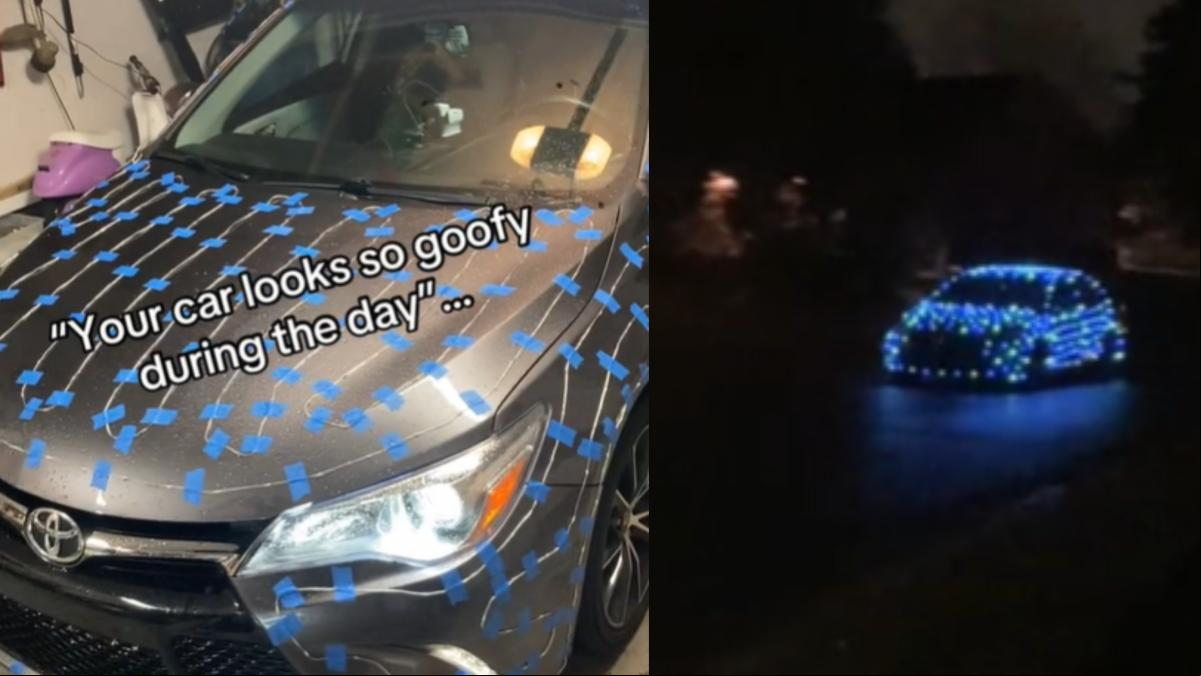 Transforma su Toyota en un coche navideño y las redes alucinan: “La multa sí que va a ser llamativa”