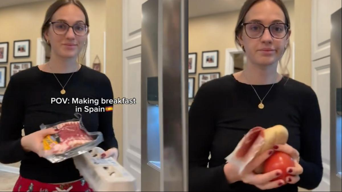 Una americana en España enseña cómo hacer un desayuno español y enciende la polémica con la forma de poner el tomate en el pan