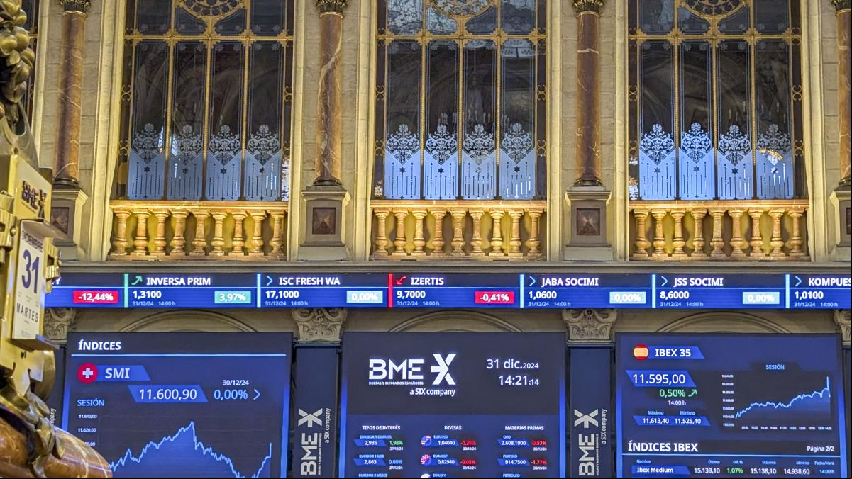 El Ibex 35 gana un 14,78% en el año, pero se le resisten los 12.000 puntos