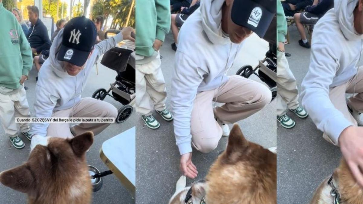 Wojciech Szczesny enamora con su reacción al encontrarse un perro por las calles de Barcelona: “Un tipo encantador”