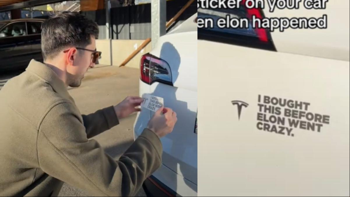 La pegatina que muchos han empezado a enganchar en sus Tesla tras las últimas polémicas de Elon Musk: “Siempre ha sido así, solo que no prestabas atención”