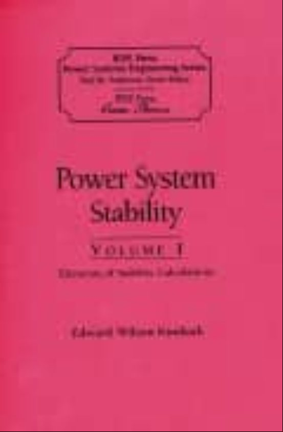 POWER SYSTEM STABILITY (edición en inglés) POWER SYSTEM STABILITY (edición en inglés)