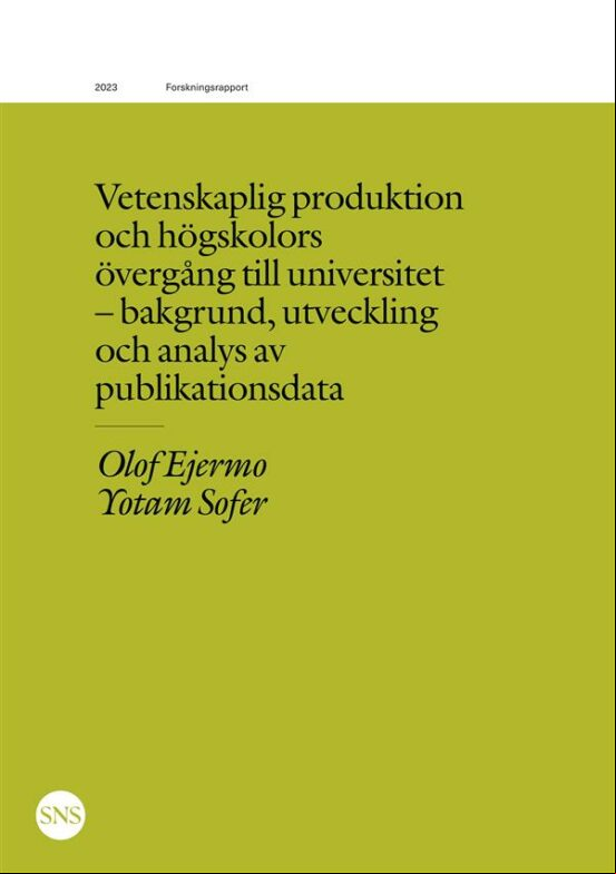 VETENSKAPLIG PRODUKTION OCH HÖGSKOLORS ÖVERGÅNG TILL UNIVERSITET EBOOK (edición en sueco)