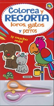 Bloc Colorea Y Recorta Loros Gatos Y Perros