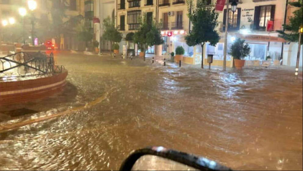 El fuerte temporal provoca inundaciones en la provincia de Málaga