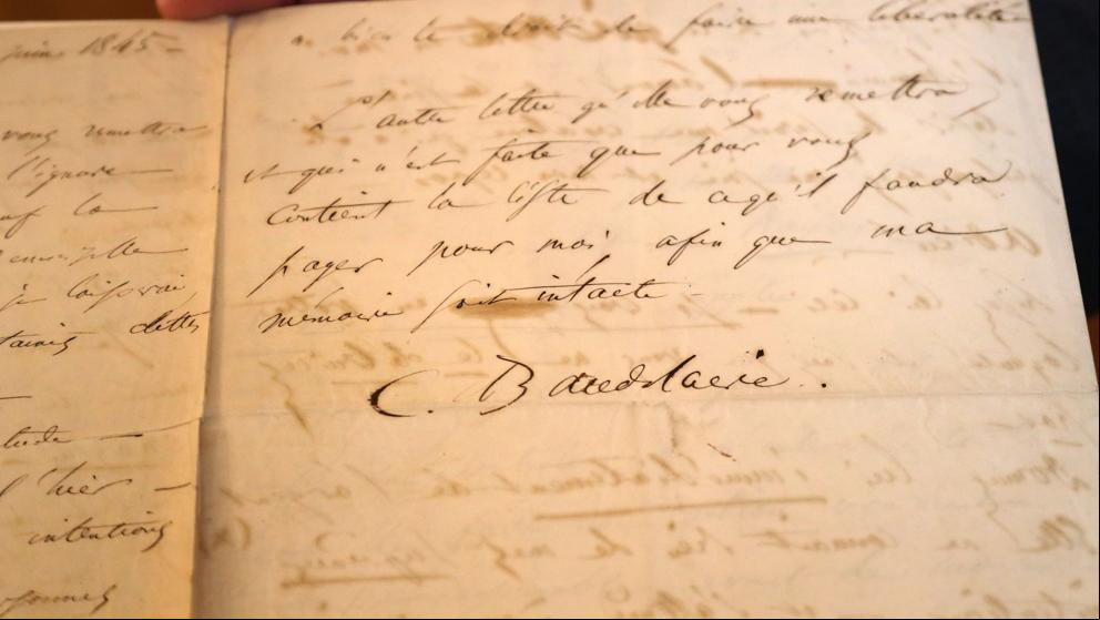 Subastada por 234.000 euros la carta de suicidio de Baudelaire