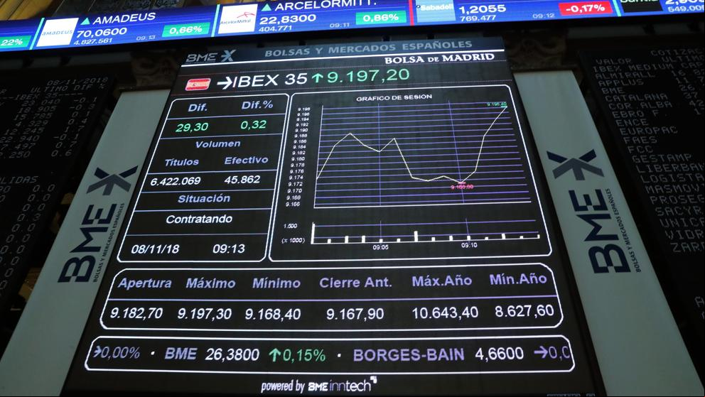 El Ibex 35 se aleja de los 9.200 por las previsiones de la Comisión Europea