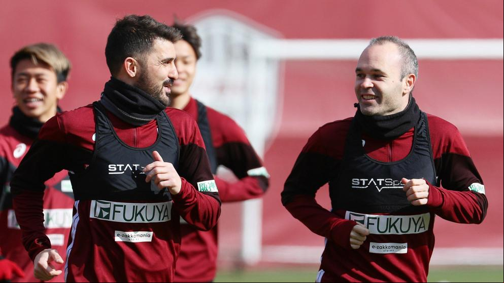 David Villa, “muy feliz” por reencontrarse con Andrés Iniesta en el Vissel Kobe