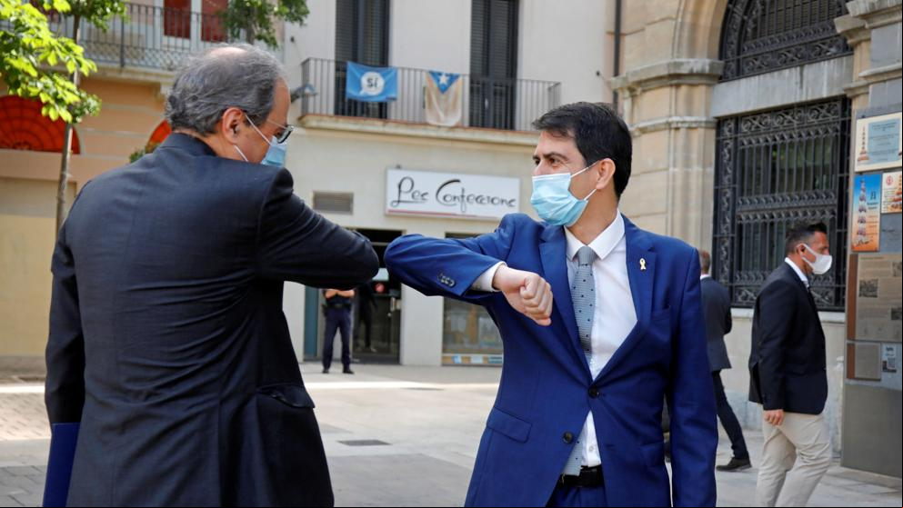 Torra sale por primera vez de Barcelona en pandemia para visitar Igualada, uno de sus focos